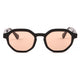 octagonal black acetate with nude lenses